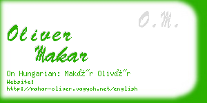 oliver makar business card